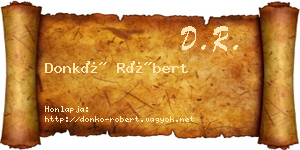 Donkó Róbert névjegykártya